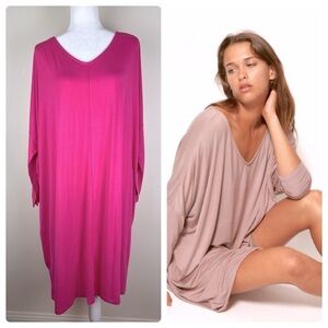 Yana K | NWT Comfy Stretchy Lisa Dress In Fuchsia | One Size